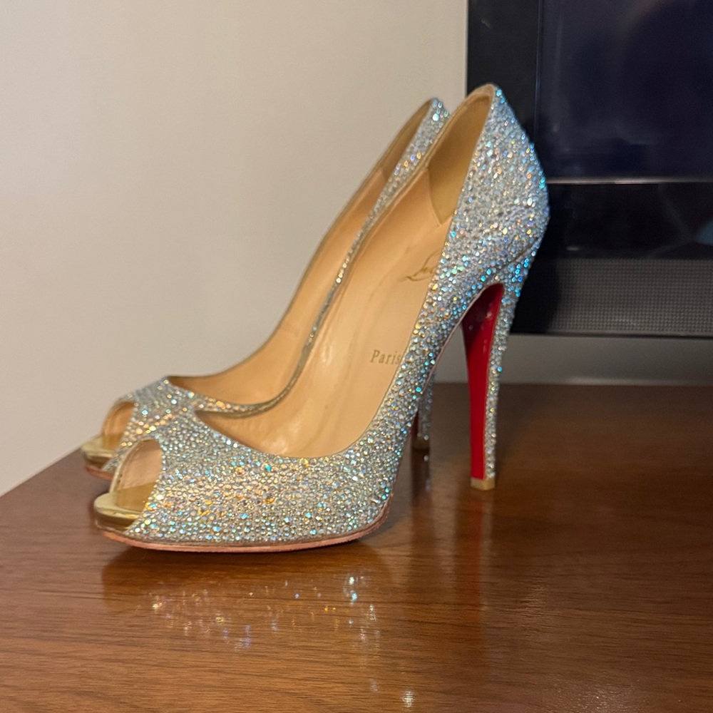Christian Louboutin Strass Lady Claude 120 Pumps 38.5